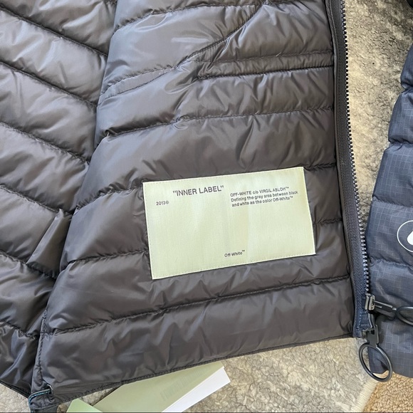 🎊HP!!🎉🖤 NWT🖤 OFF-WHITE Packable Hooded Puffer Jacket - Picture 9 of 16